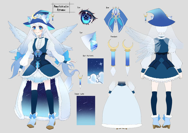 Amaterasu Ayumu Vtuber design
